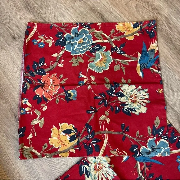 Pottery Barn Pillow Covers Floral Red Bird - Picture 4 of 8